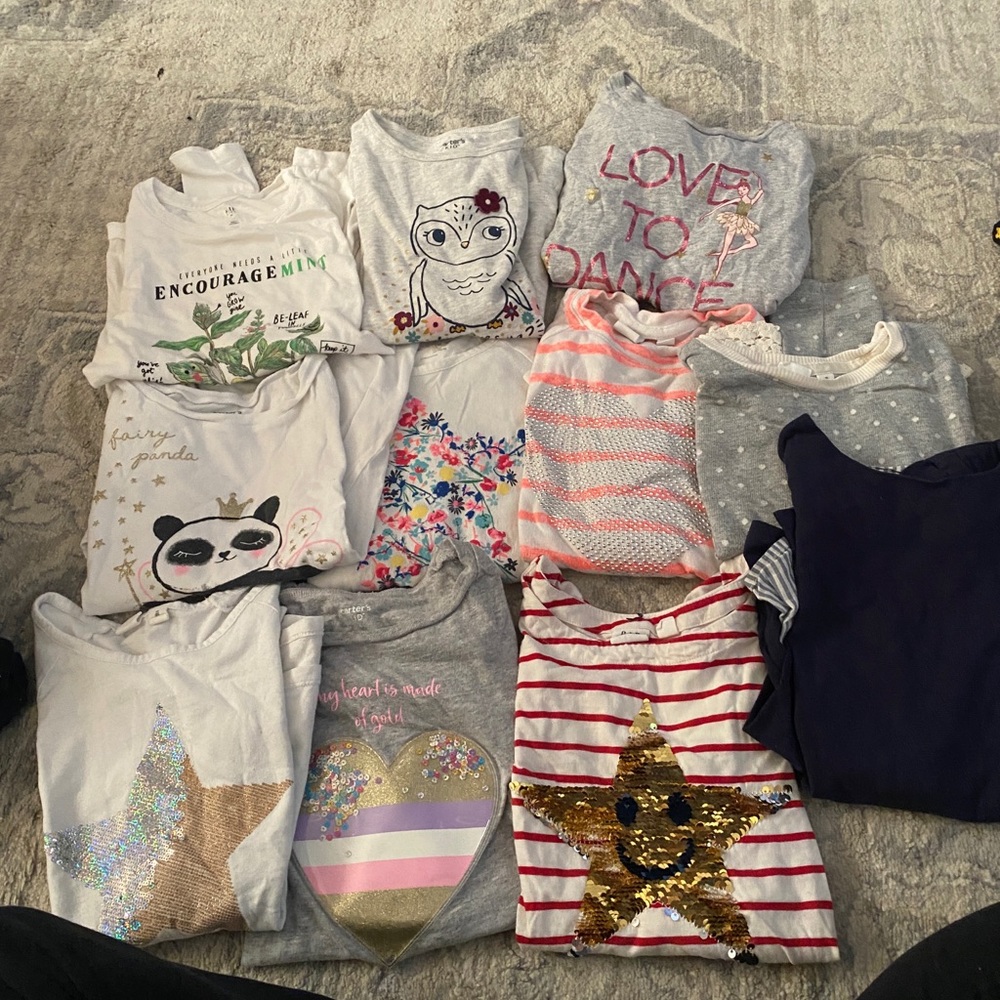 Girls long sleeve t shirts. 11 pairs Gap and Carters